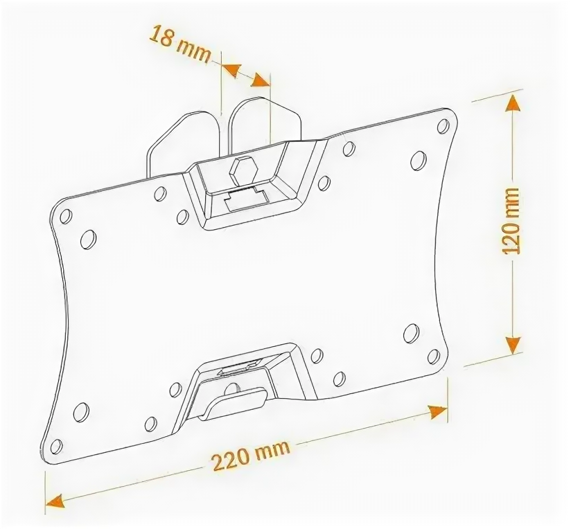 Кронштейн HOLDER LCDS-5060, для телевизора, 19" - 32", до 30кг, черный глянец - фото №2