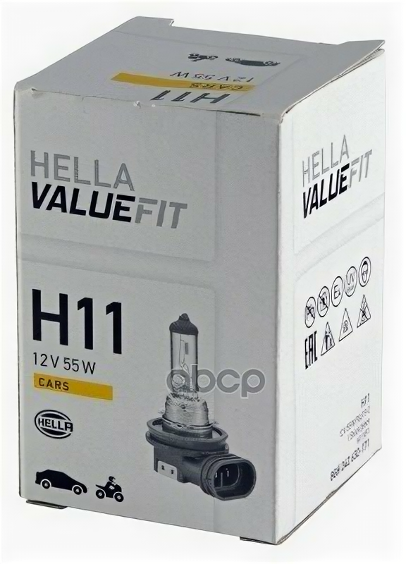 Лампа Hella Галогеновая H11 Pgj19-2 55W HELLA арт. 8GH 242 632-171