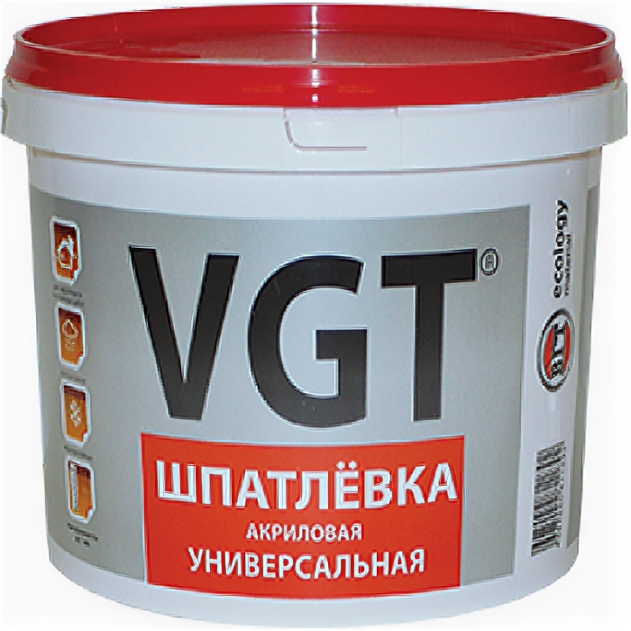 Шпатлевка Универсальная VGT 18кг до 7мм Акриловая для Внутренних и Наружных Работ / ВГТ Универсальная.