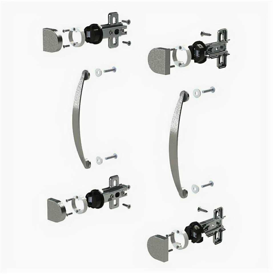 фото Фурнитура для двери стеклянной "Бюджет", комплект 2шт, 710, 402670, ш/к 60373