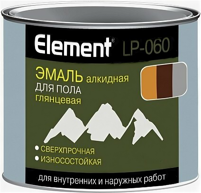 Эмаль аклидная Element LP-060 для пола 18 л золотисто-коричневый