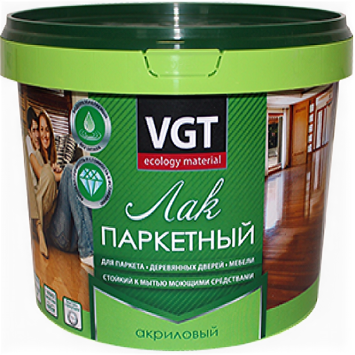 Лак паркетный vgt глянцевый 0.9кг