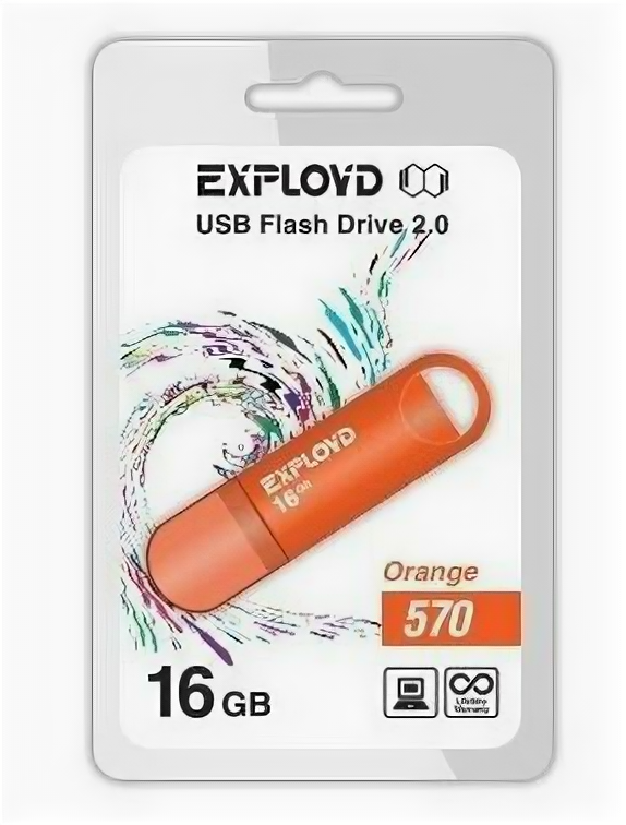 USB flash накопитель Exployd 570 16GB оранжевый