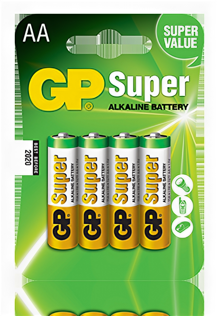 Батарейка щелочная GP LR6 (AA) Super Alkaline 1.5В бл/4