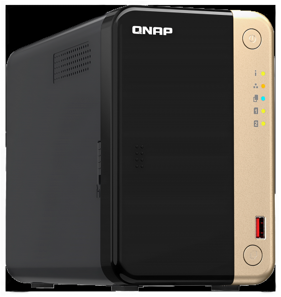 Сетевой RAID-накопитель QNAP TS-264-8G 2 отсека 3,5"/2,5", 2 порта 2,5 GbE BASE-T, HDMI-порт, 2 слота M.2 2280 NVMe SSD, Intel Celeron N5095 2,0 ГГц