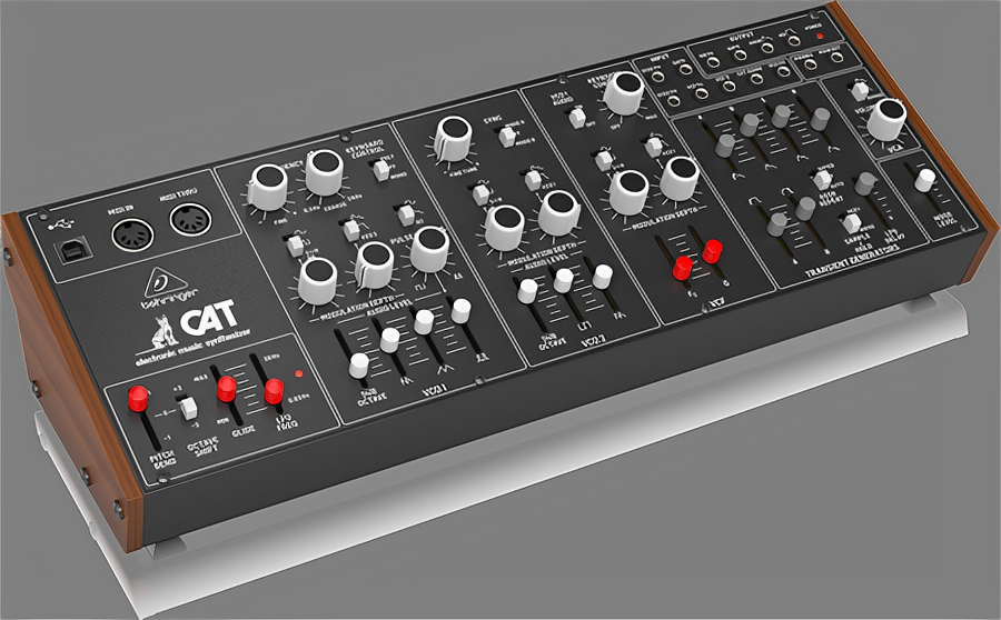 Behringer CAT аналоговый синтезатор римейк Octave Cat 1976 2 VCO 4 микшируемых формы волны аналоговый LFO порты MIDI IN MIDI THRU USB MIDI