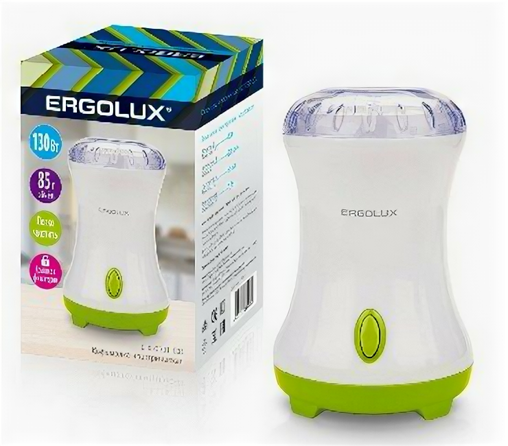 Кофемолка Ergolux ELX-CG01-C34 бело-салатовая