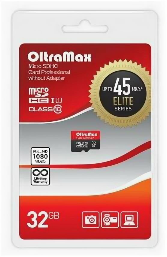 Карта памяти OLTRAMAX 32GB microSDHC Class 10 UHS-1 Elite [OM032GCSDHC10UHS-1-ElU1 w]