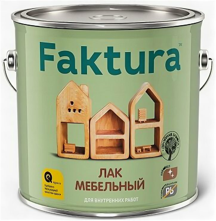 Лак Мебельный для Дерева и Металла Faktura 0.7л Глянцевый Алкидный .