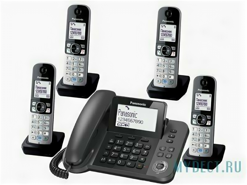 Радиотелефон с четырьмя трубками Panasonic KX-TGF3104