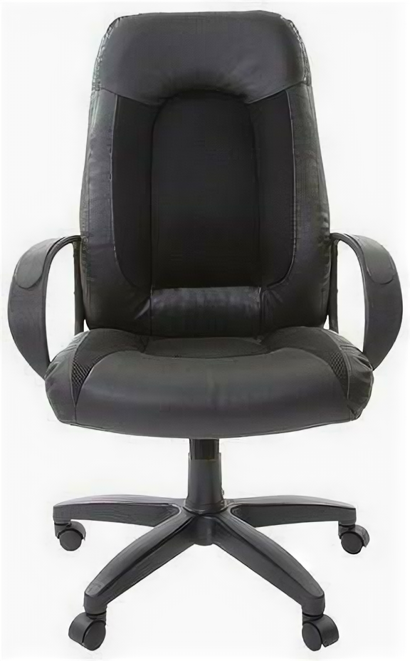Кресло руководителя BRABIX Strike EX-525 экокожа черная, ткань черная TW