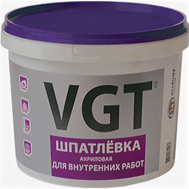 Шпатлевка Финишная VGT 50кг Акриловая для Внутренних Работ до 7мм / ВГТ.