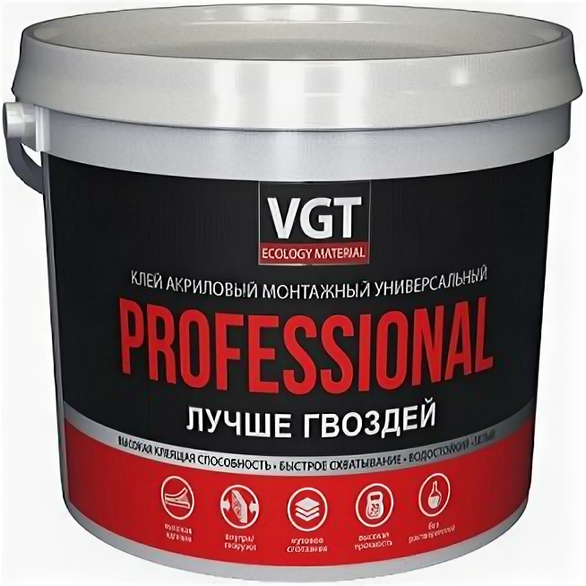 VGT PROFESSIONAL клей акриловый монтажный универсальный белый