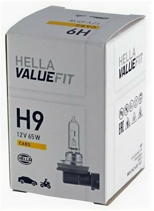 Лампа накаливания VALUEFIT H9 12V 65W PGJ 195 Hella 8GH242632161