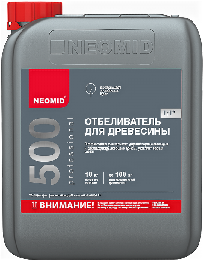 Отбеливатель для Древесины Neomid 500 24кг Концентрат (1:1) Отбеливающий и Очищающий / Неомид 500.