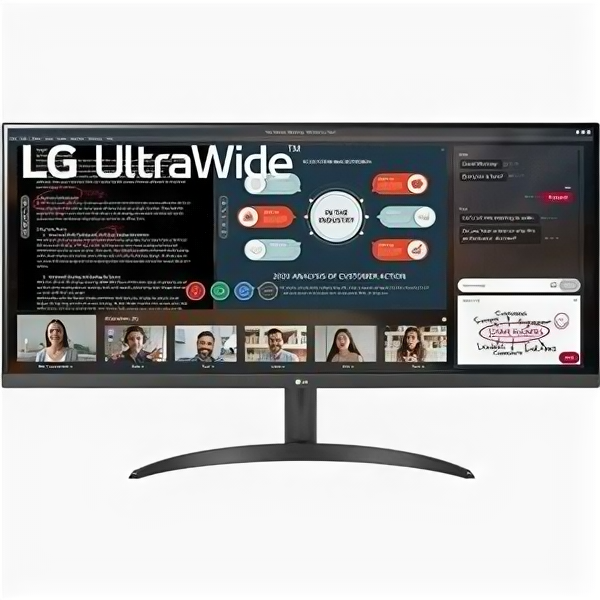 Монитор LG 34WP500-B 34" UltraWide IPS LED 21:9 HDMI матовая 1000:1 250cd 178гр/178гр 2560x1080 D-Sub 4.6кг черный