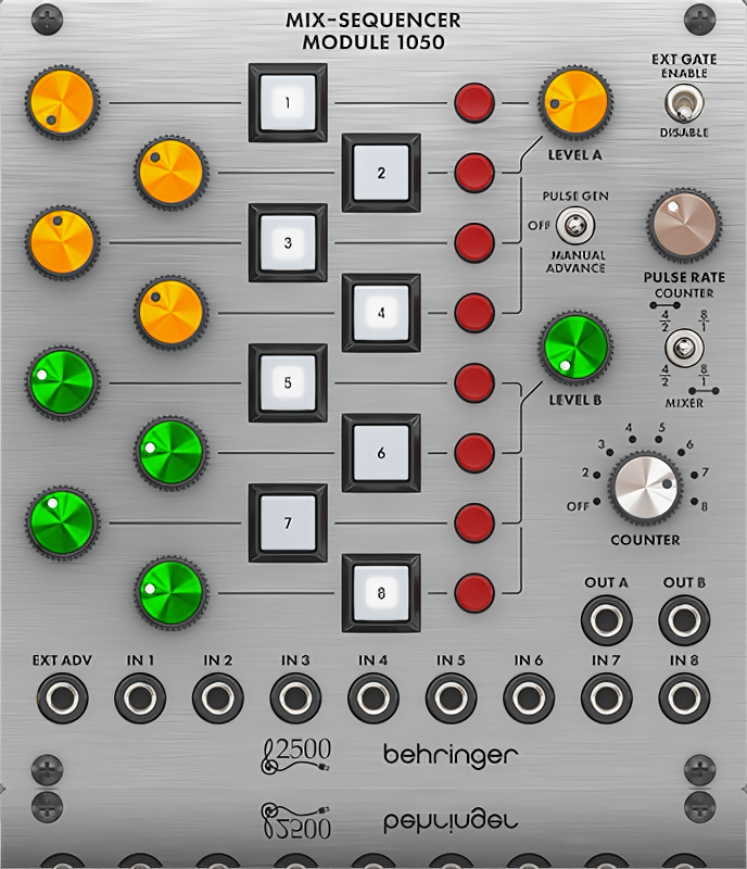 Behringer MIX-SEQUENCER MODULE 1050 8-канальный модуль Mixer/Sequencer для Eurorack подлинное воспр