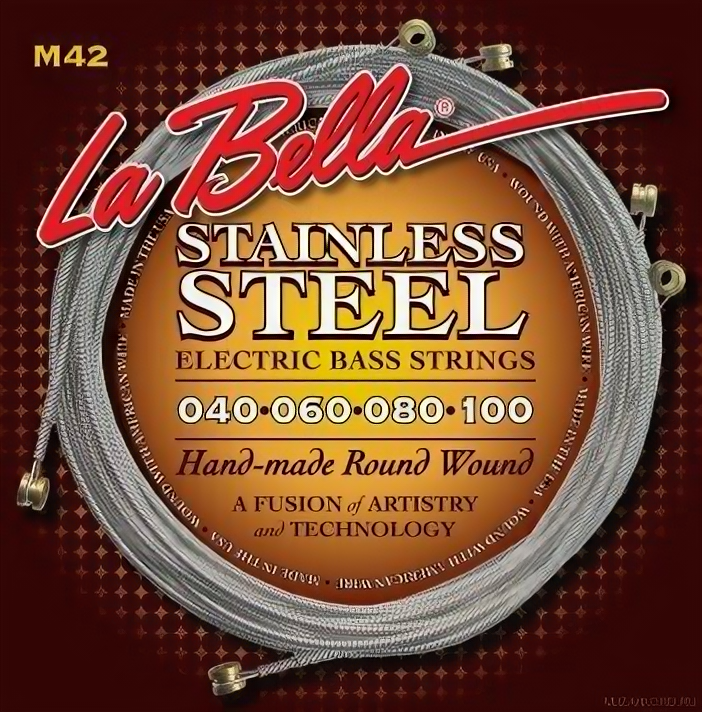 LA BELLA M42 Stainless Custom Light 40-100 струны для бас-гитары