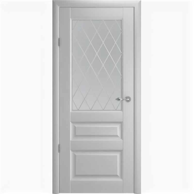 Межкомнатная дверь (комплект) Albero Эрмитаж-2 Винил / Платина / Мателюкс с алмазной гравировкой 