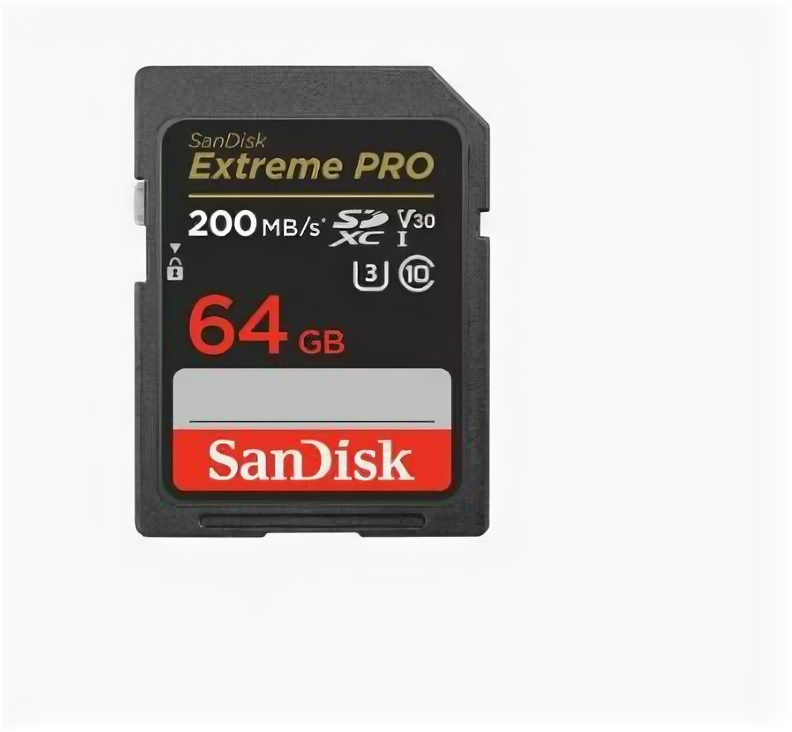 Карта памяти 64Gb SanDisk Extreme Pro SDXC UHS-I U3 V30 (200/90 MB/s)