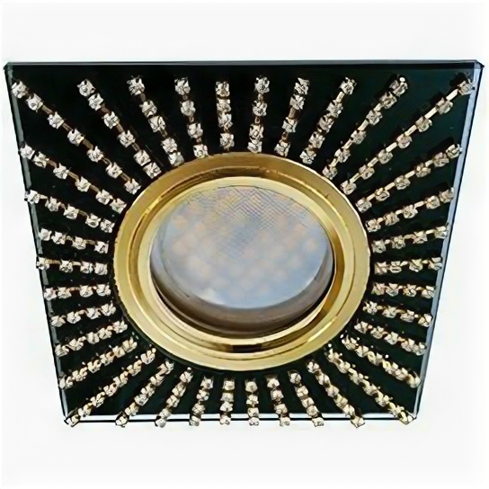 Комплект 6 шт. светодиодный светильник Ecola DL1659 MR16 GU5.3 Стекло прозрачный стразы зеркальный золото/золото 30x95 FP16SGECB