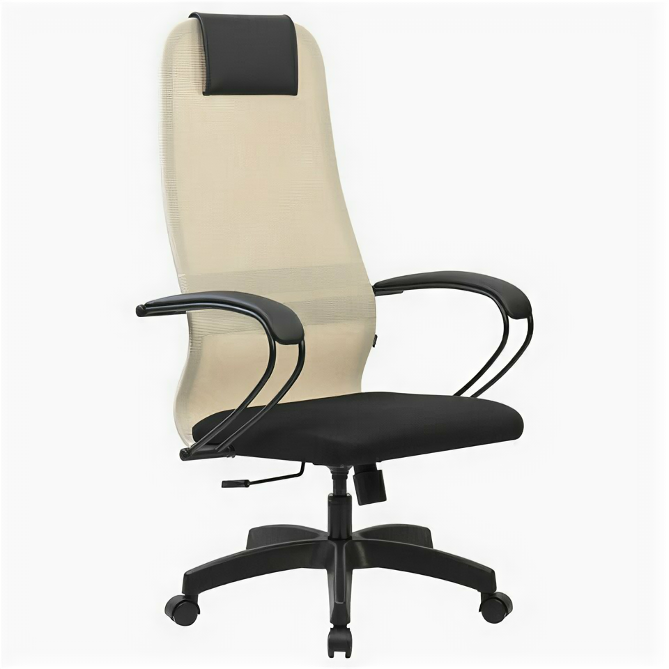 Кресло руководителя BRABIX PREMIUM Ultimate EX-800 пластик плотная двойная сетка Х2 черное/бежевое 532916