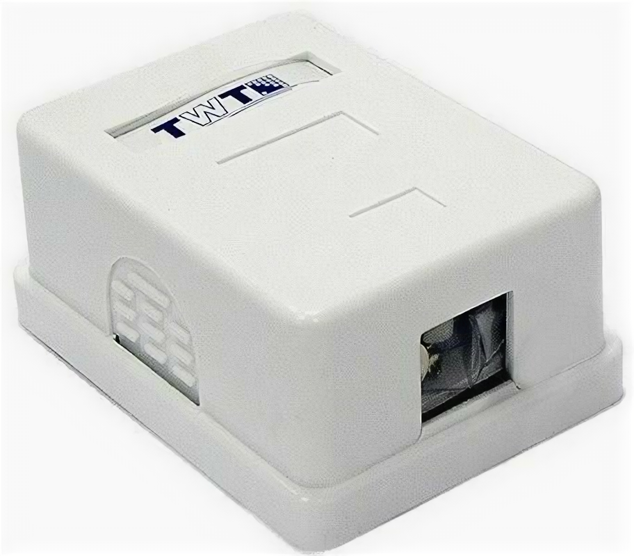 Настенная коробка для модуля Keystone TWT Lanmaster (-SA1-WH) 1 порт RJ-45 кат. 5е UTP белая