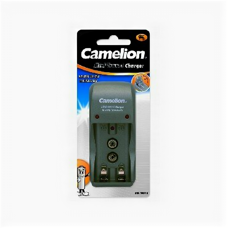 [зарядное устройство] Camelion (8181) BC-1001A TITANIUM (BC-1001A, ЗУ для 2хAA, AAA или 1X9V, 200мА, складная вилка, таймер )