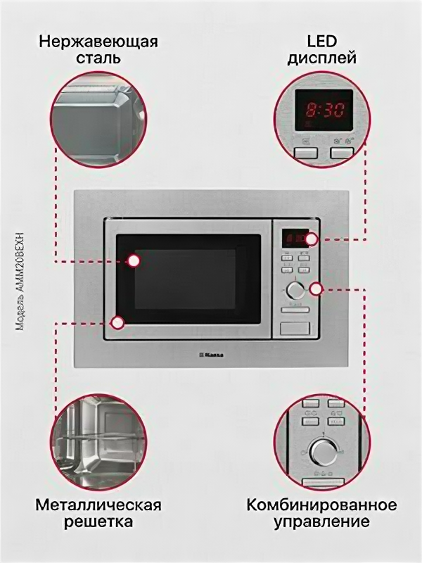 Встраиваемая микроволновая печь Hansa AMM20BEXH - фотография № 5