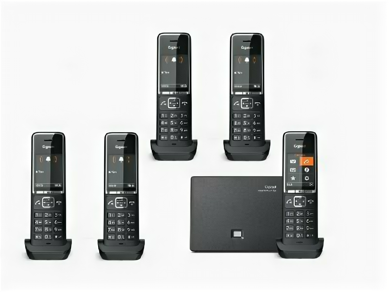 Радиотелефон DECT Gigaset COMFORT 550 RUS (5 трубок в комплекте) чёрный