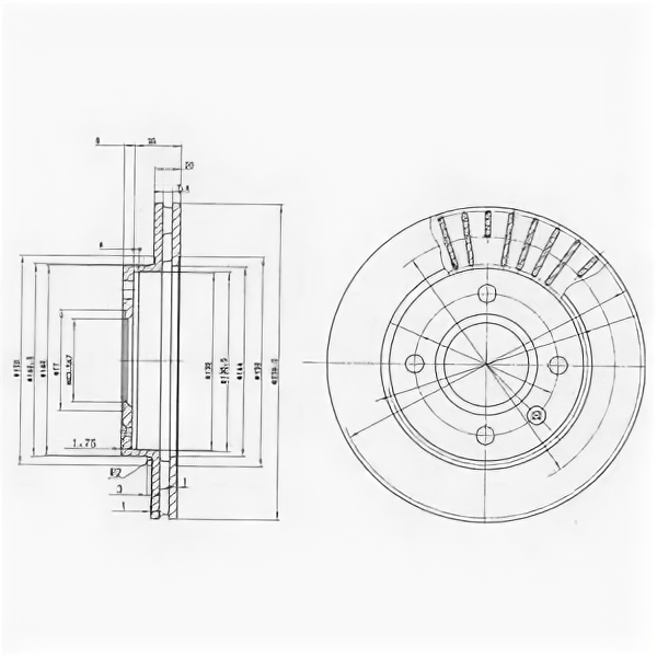 Торм.диск пер.вент.[239.5x20] 4 отв.(min 2) DELPHI BG2440