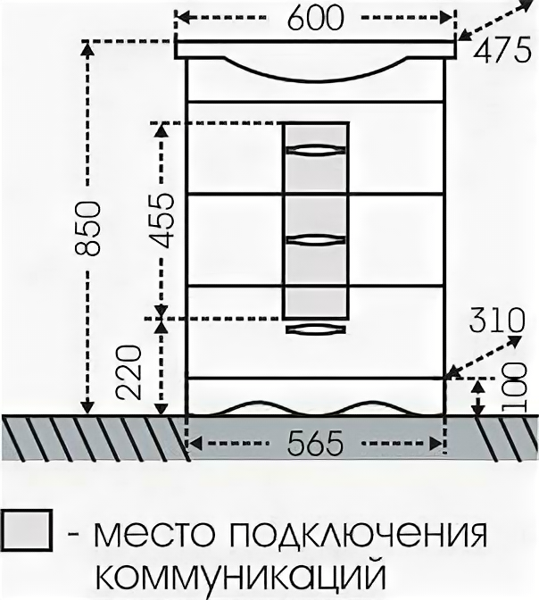 комплектующие СанТа Тумба для комплекта СанТа Верона 60 с 3 ящиками - фотография № 4