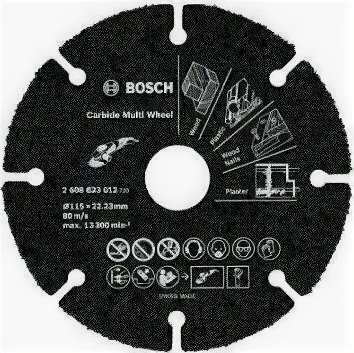 Твердосплавный диск универсальный BOSCH 115х22.2 мм Multi Wheel