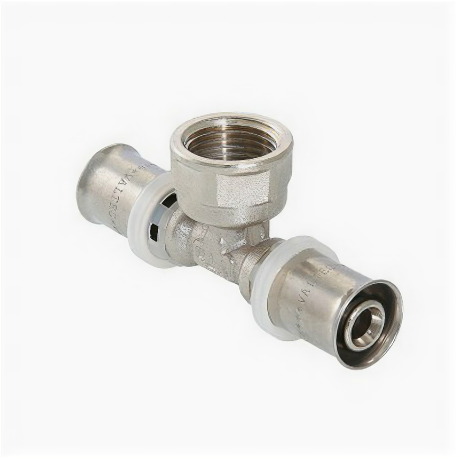 Пресс-фитинг тройник с переходом на внутреннюю резьбу Valtec 26 х 1/2" х 26