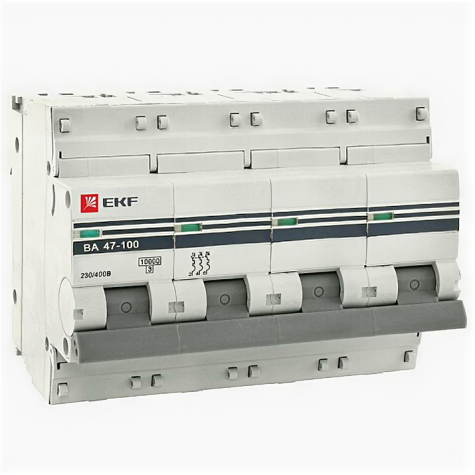 EKF Автоматический выключатель 4P 40А (D) 10kA ВА 47-100 PROxima mcb47100-4-40D-pro