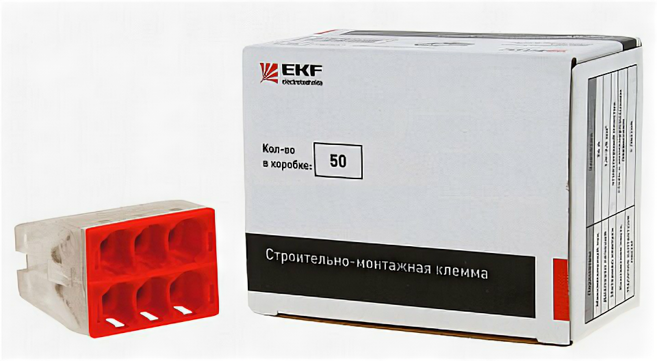 EKF Строительно-монтажная клемма СМК 2273-246 6 отверстий 0,5-2.5мм2 PROxima plc-smk-2273-246