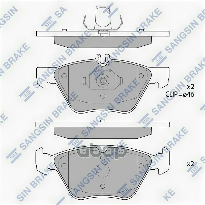 Sp1797_колодки Дисковые Передние! Mb W210 2.0T-3.2/2.5Td/2.7Cdi 96-02 Sangsin brake арт. SP1797