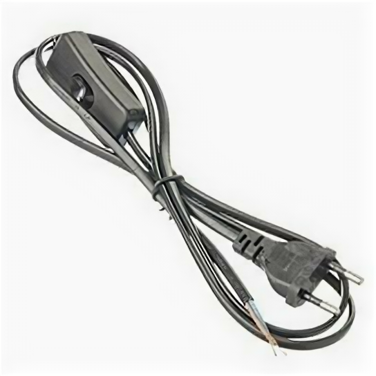 фото Ecola шнур для бра 2м с выкл. Черный 2х0.75 LT5RSAELT (арт. 826270)