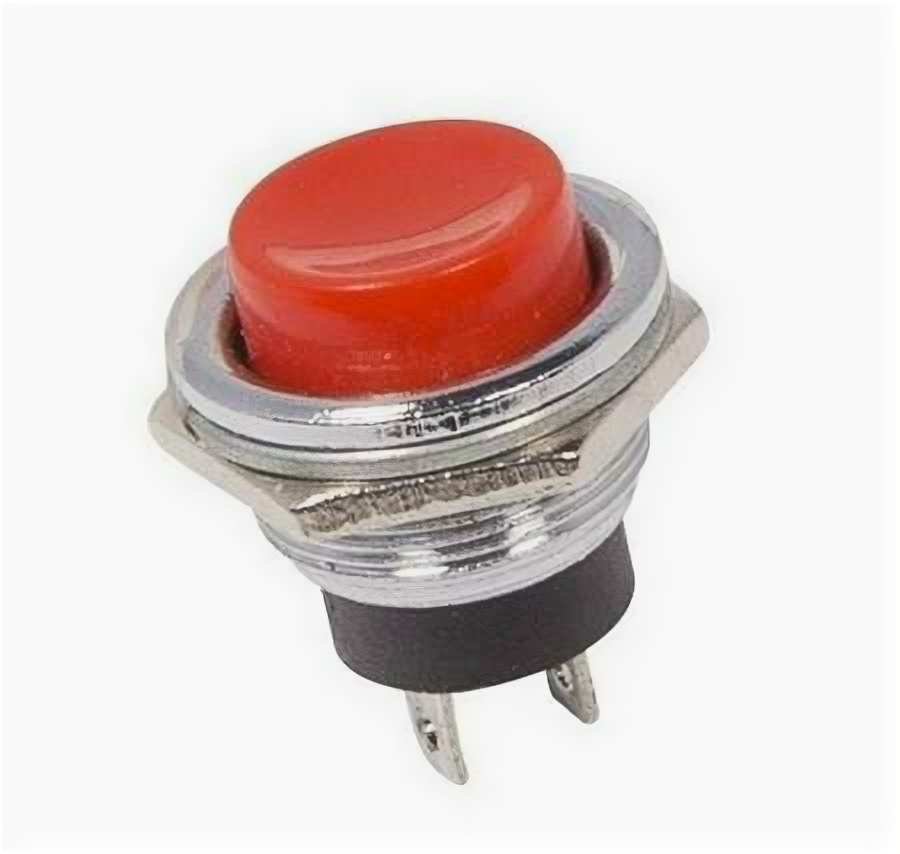 Выключатель-кнопка металл 220В 2А (2с) (ON)-OFF d16.2 красн. (RWD-306) Rexant 36-3351 ( упак.8шт.)
