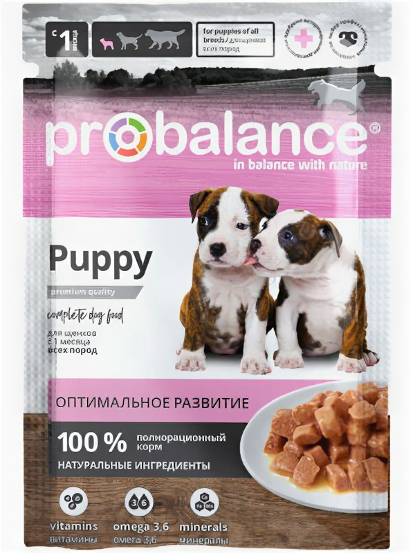 фото Probalance Паучи для щенков всех пород с 1 месяца оптимальное развитие 02 PB 273 0,085 кг 54857 (2 шт)
