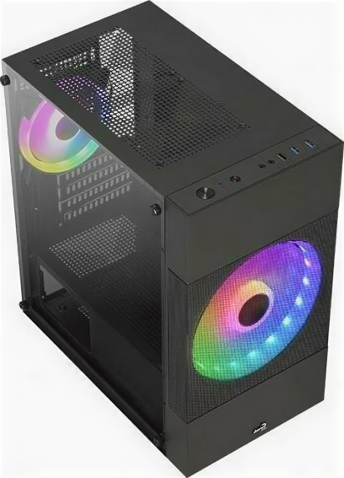 Корпус mATX AEROCOOL Atomic Lite-G-BK-v2, Mini-Tower, без БП, черный [accs-pv33123.11] - фото №7