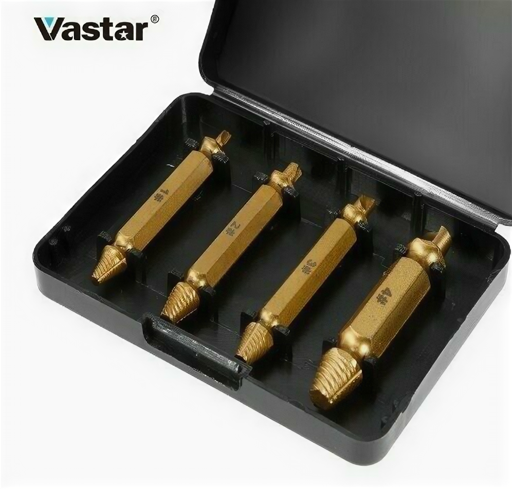 Набор Extractor Vastar для извлечения сломанных саморезов и винтов (gold)