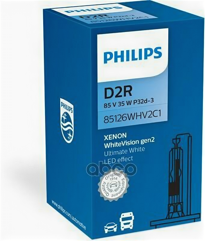 Лампа Ксеноновая D2r Whitevision Gen2 +120% 85v 35w C1 Philips арт. 85126WHV2C1