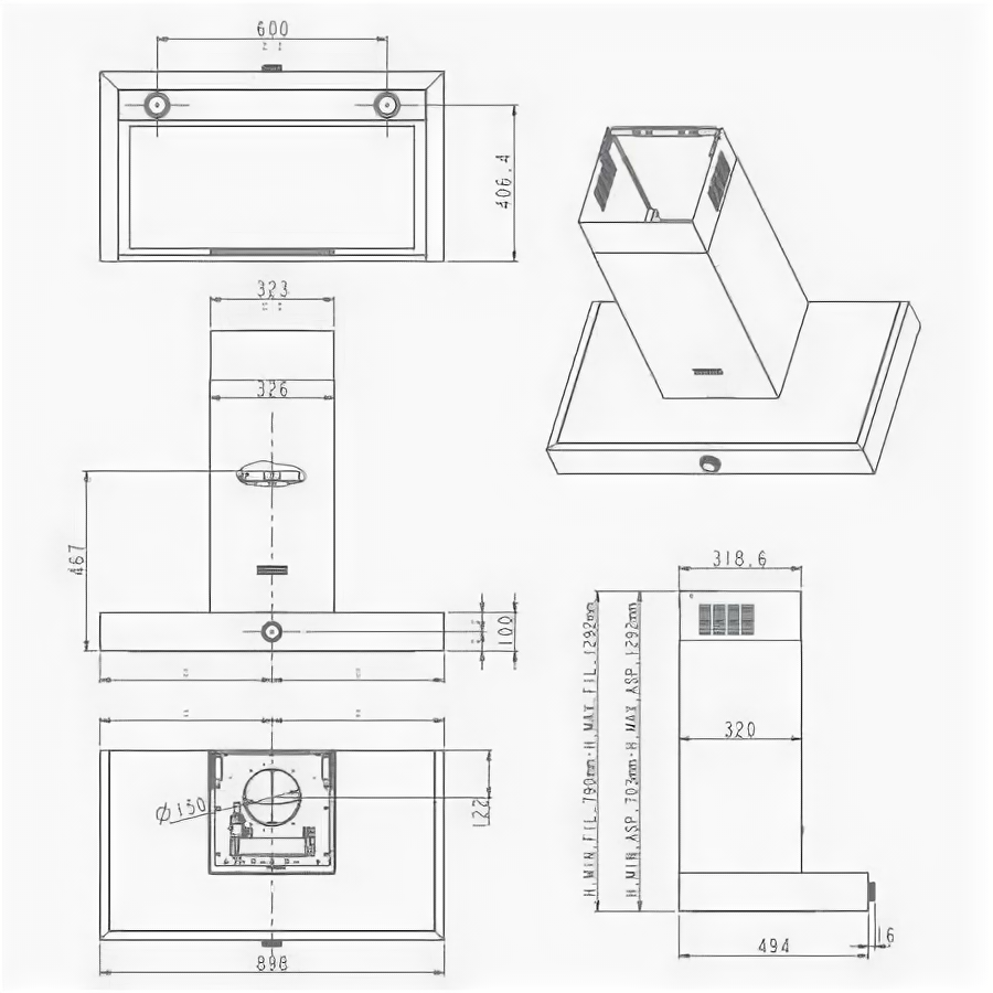 KitchenAid Вытяжка островная KitchenAid KEWPP 90010