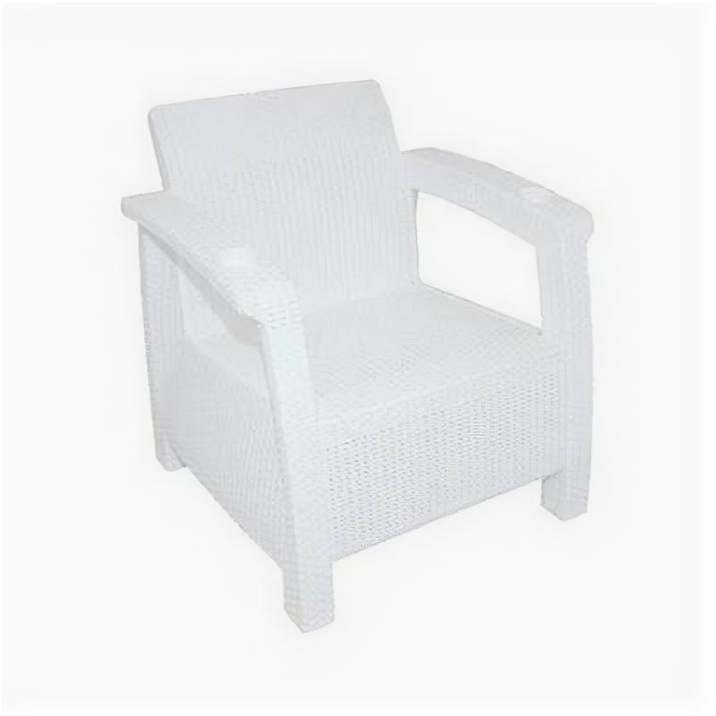Кресло Ротанг 73 70 79 см без подушки цвет белый .