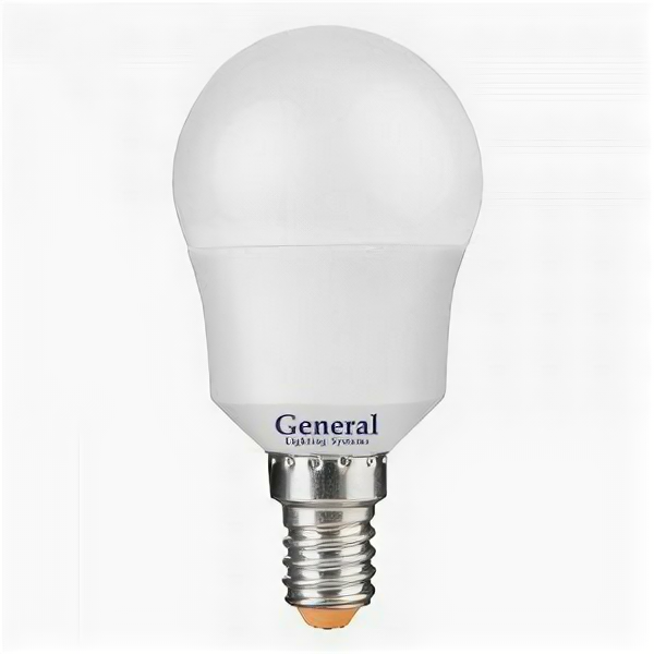 Светодиодная LED лампа General шар P45 E14 10W 6500K 6K 45х80 пластик/алюм GLDEN-G45F-10-230-E14-6500, 683500 (упаковка 18 штук)