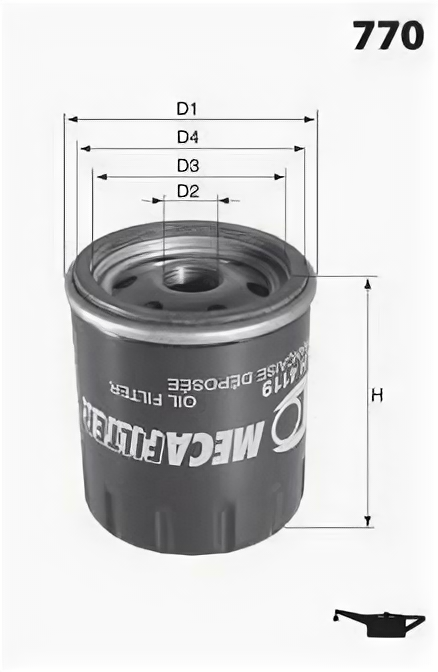 Масляный фильтр Mecafilter ELH4095