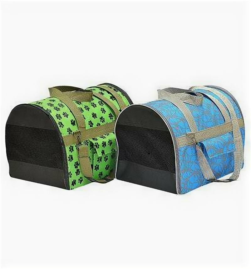 фото Зооник Сумка-переноска большая для кошек и собак текстиль разноцветный 47x36x35 см (1 шт)