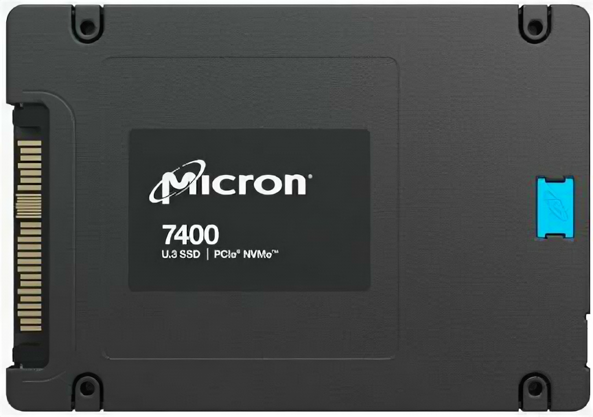 SSD накопитель Crucial Micron 7400MAX MTFDKCB1T6TFC-1AZ1ZABYY 1.6ТБ, 2.5", PCI-E 4.0 x4, NVMe, U.3