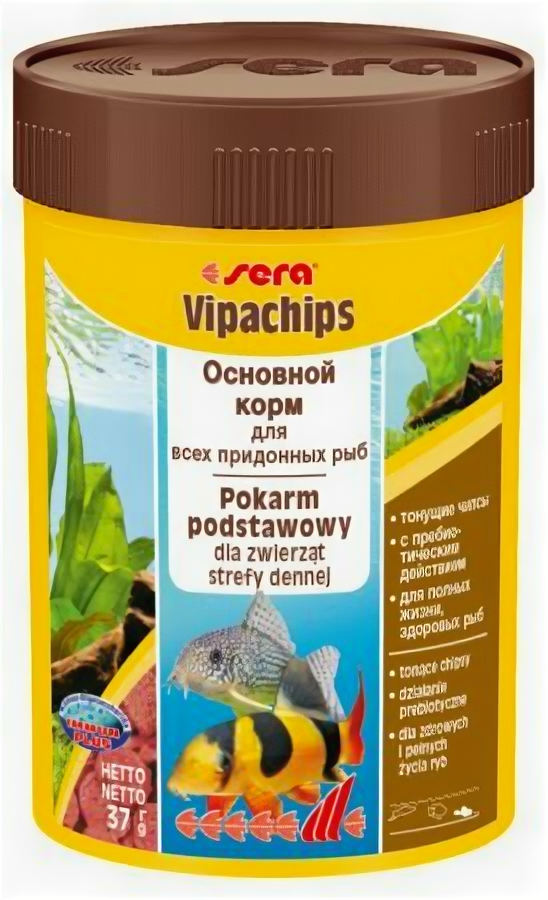 Sera Основной корм Sera VIPACHIPS для придонных рыб, чипсы 100 мл
